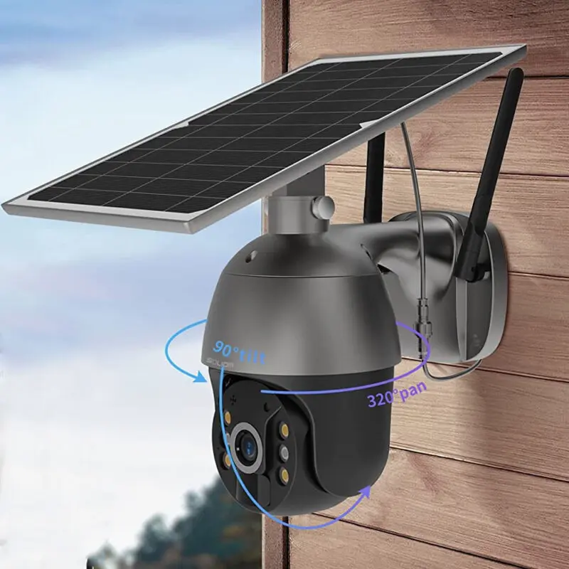 Solar Outdoor Dome - Draadloze beveiligingscamera voor buiten op zonne-energie - Nu met zonnepaneel en GRATIS SD kaart - Home Beveiliging